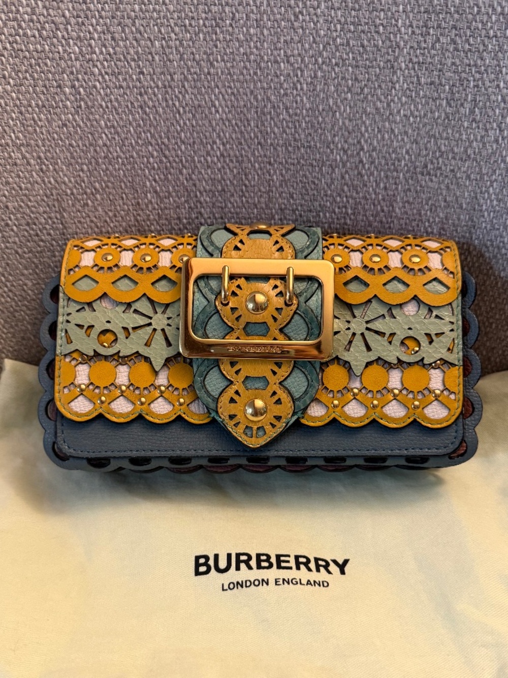 Burberry Layered Leather Shoulder Bag (Includes Box and Dust Bag) - Picture 1 of 14